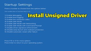 How To Install Specific Drivers That May Be Unsigned [upl. by Jenni]