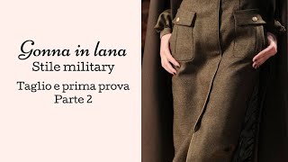 Gonna in lana Taglio e prima prova Parte 2 [upl. by Anelat]