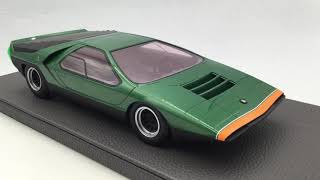 Top Marques 118 Alfa Romeo Carabo green Resin car model TOP84A [upl. by Mayda]