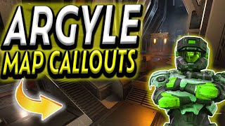 ARGYLE MAP CALLOUTS FOR HALO INFINITE RANKED [upl. by Annayk]