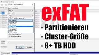 exFAT Partitionieren Windows 10  Problem mit Clustergröße GELÖST SOLVED 128 KB [upl. by Pazit115]