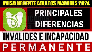 📢Urgente ESCUCHALO 🔥 PENSION IMSS 2024 diferencias pensión por INVALIDEZ e INCAPACIDAD permanente [upl. by Anahsohs]