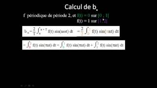 Exemple avec une fonction T périodique  d calcul du coefficient de Fourier bn [upl. by Anilos]