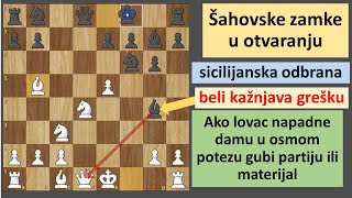 Šahovske zamke u otvaranju  Sicilijanska odbrana  pogrešan napad na damu može skupo da košta [upl. by Beaufort]