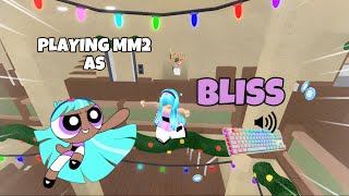 BLISS DESTROYS TEAMERS IN MM2  GAMEPLAY KEYBOARD ASMR [upl. by Nedyrb]