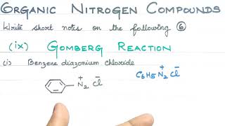 Gomberg Reaction [upl. by Zeuqram]