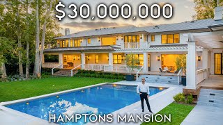 Touring a 30000000 Hamptons Style Mega Mansion in Los Angeles [upl. by Crosse]