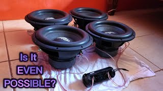 Can THIS Small JBL Flip 4 REALLY Power FOUR 12inch Subwoofers [upl. by Hayyim]