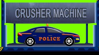 Police Car  Dump Yard  Crusher Machine  Kids Car Smashing Toys [upl. by Annil]