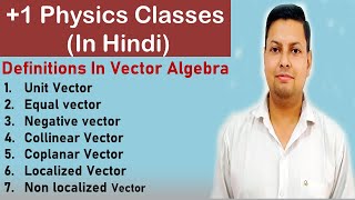 Definitions In Vector Algebra Hindi  Class 11  Physics [upl. by Adnov]