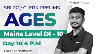 SBI POCLERK PRELIMS 2025  AGES  MAINS LEVEL DI  10  MADHAVAN [upl. by Annatnom]