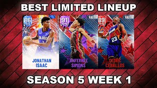 THE BEST LINEUP FOR LIMITED SEASON 5 WEEK 1 IN NBA 2K22 MYTEAM [upl. by Ynatil93]