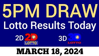 Lotto Result Today 5pm Draw March 18 2024 Swertres Ez2 PCSO Live Result [upl. by Bernardo]