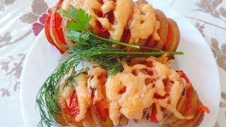 Вкусный картофель с помидором и сыром Слегка отварите картофель до полуготовности [upl. by Mathias]