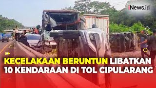 Kecelakaan Beruntun di Tol Cipularang KM 85 Bus Primajasa Tabrak Sejumlah Kendaraan [upl. by Gambell]