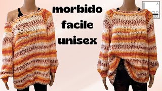 UNISEX E FACILE IL MORBIDO MAGLIONE AI FERRI quotTENDERLYquot [upl. by Mcgraw]