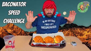 3 Wendys Breakfast Baconator Speed Challenge [upl. by Aid]