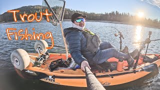 Trout jumping in the kayak [upl. by Leifer830]