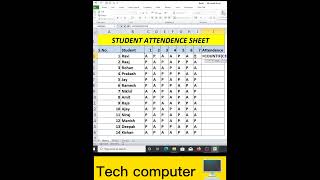 How To Create Attendance Sheet In Excel  Present absent Formula kaise lagay computer excel pc [upl. by Bobby]