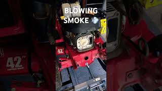 Riding mower blown head gasket repair lawnmower mechanic [upl. by Dorey]