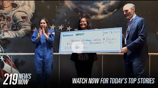 219 News Now NIPSCO donates 100000 to Challenger Learning Center [upl. by Attiuqaj301]