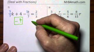 Solving Algebraic Equations Containing Fractions Deal with Fractions [upl. by Remo390]