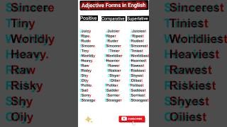 Adjective Forms in English l Positive l Comparative l Superlative pwcaxiomedutech shorts [upl. by Aihsela]