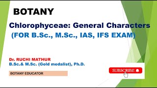 Chlorophyceae General Characters Green Algae [upl. by Ecahc]