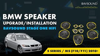 BMW Speaker UpgradeInstallation  5 Series  M5 F10F11 2010  BAVSOUND Stage One HiFi [upl. by Chasse94]