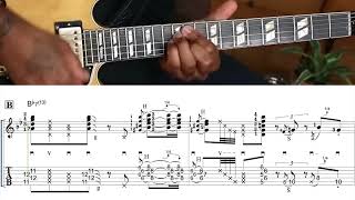 Kirk Fletcher Plays Rhythm Guitar on a Bb Blues TAB [upl. by Esiuolyram]