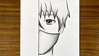 Easy anime drawing  How to draw anime step by step  Easy drawing for beginners [upl. by Guthrie]