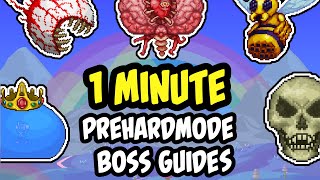 1 MINUTE BEGINNER TIPS for Prehardmode Bosses in Terraria 14 [upl. by Ruhtracm178]