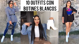 10 Outfits combinando botines blancos  ideas con ropa de Shein [upl. by Redman]