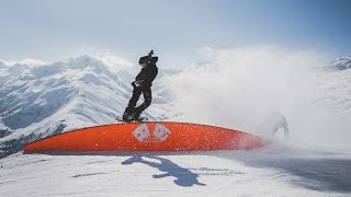 Snowboarders playing the game at the ACE Snowpark in the SkiArena AndermattSedrun 20167 [upl. by Eugirne199]