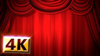 4K Free Footage Red Stage Curtain amp Drapes Opening Animation 2160p 60fps  Drop Curtain  Theatre [upl. by Yahska]