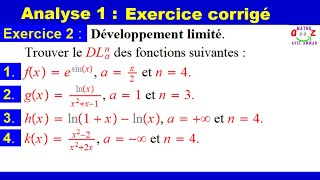 Développement limité Exercice corrigé Analyse 1 [upl. by Bobseine562]