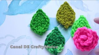 CROCHET TUTORIAL 🌿 MINI HOJAS TEJIDAS A CROCHET PASO A PASO 👍 [upl. by Branscum736]