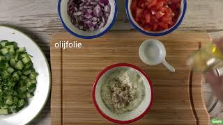 Recept Mediterraanse aardappelsalade met griekse yoghurt  BBQ SPECIAL [upl. by Okihsoy693]