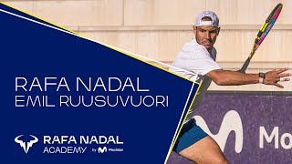 Rafa Nadal and Emil Ruusuvuori training at the Academy [upl. by Aurelea]