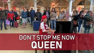 Queen Dont Stop Me Now Piano Cover Draws Huge Crowd in London Train Station Cole Lam 12 Years Old [upl. by Liban804]