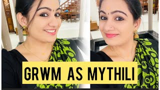 GRWM  Manve Surendran  Serial look  Mythili  Kanalpoovu  Location  Shootday [upl. by Nelia]