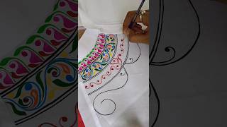 colourful design on white clothes colourfulart handpainted artdesign shortsforbeginners artist [upl. by Nedrud158]