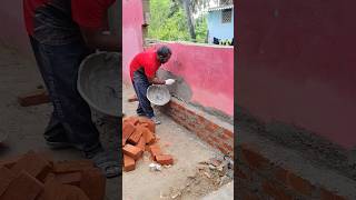 Applying cement 👍👍 construction shortsfeed satisfying cement ytshorts brickwork [upl. by Laverna386]