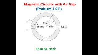 Magnetic Circuits with Air Gap  End Chapter Problem 1 9 Fitzgerald  Em 121 [upl. by Remos]