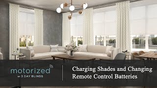 3 Day Blinds Motorization  Charging Shades and Changing Remote Control Batteries [upl. by Nerhtak]