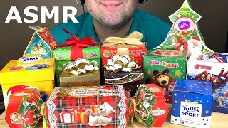 ASMR CHRISTMAS EDITION HOLIDAY CHRISTMAS GIFTS UNBOXING EATING SOUNDS MUKBANG [upl. by Elleirua]