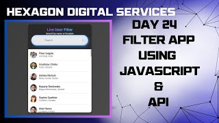 Day 24 Live User Filter with API HTML CSS and JavaScript  Search by Name and Country [upl. by Sylado124]