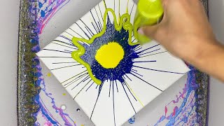 Acrylic Spin Art  Layer Paint [upl. by Anirehtak256]