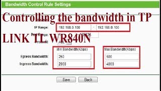 How to control bandwidth in tplink router tl wr840NControlling the bandwidth in TP LINK TL WR840N [upl. by Hansiain248]