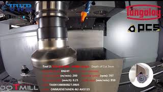 Tungaloy UK Face Mill Demo DoTriple amp DoFeed machining EN24T [upl. by Akcinahs]